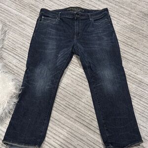 American Eagle Outfitters Men's Dark Blue Relaxed Jeans